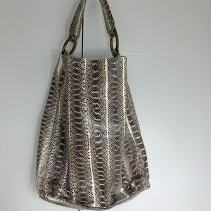 Beirn Bags Suzanne Bag, Snakeskin Shoulder Tote, NWT